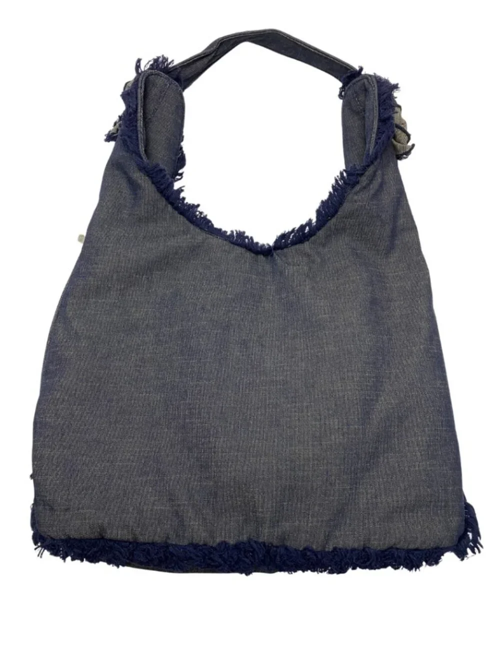 Cortile Denim Hobo Bag w/ Floral Appliqué